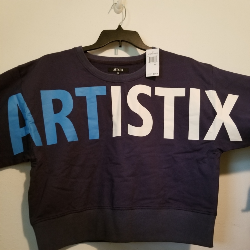 Artistix oversized cropped crew neck sweatshirt